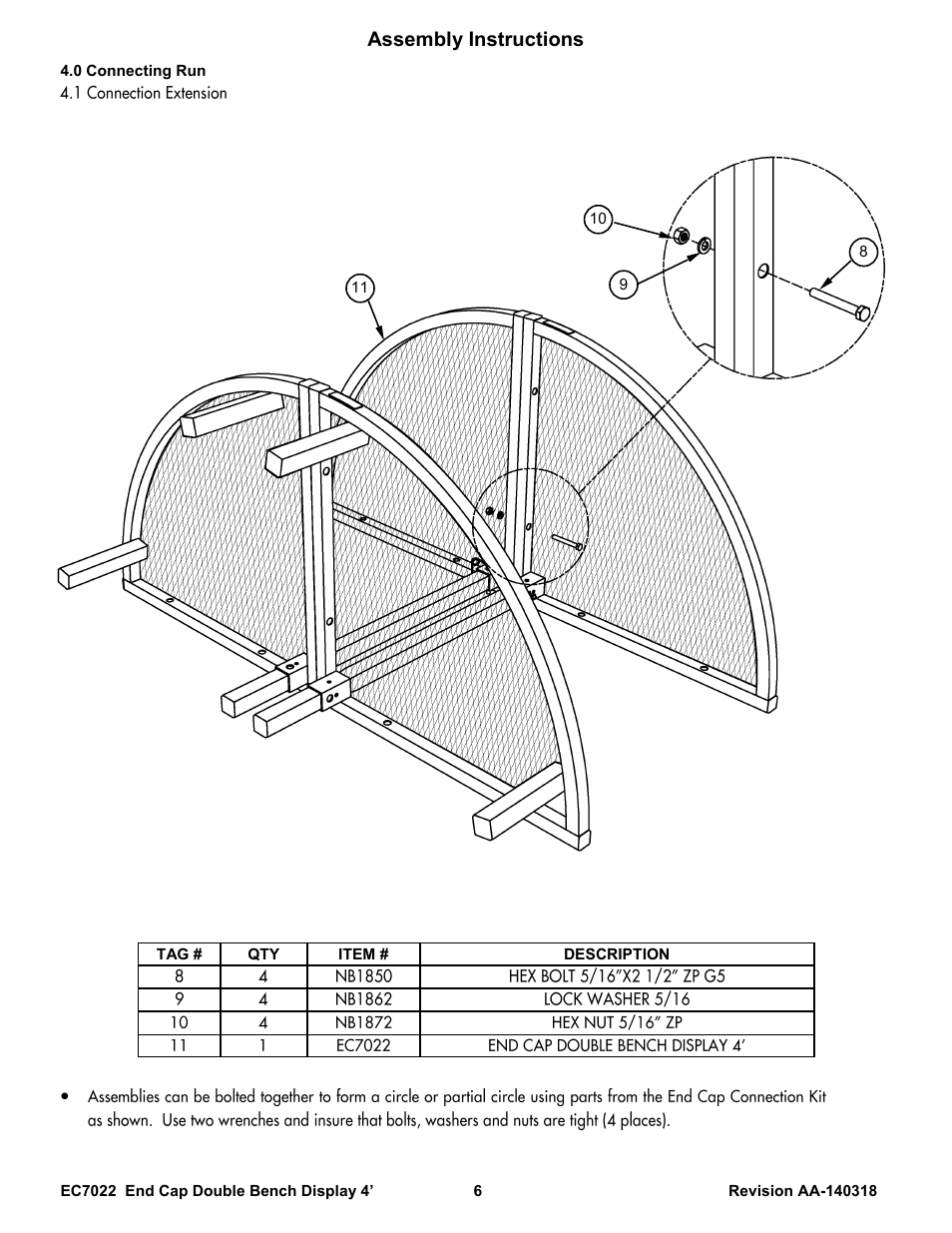 Assembly instructions | Poly-Tex EC7022 User Manual | Page 6 / 7