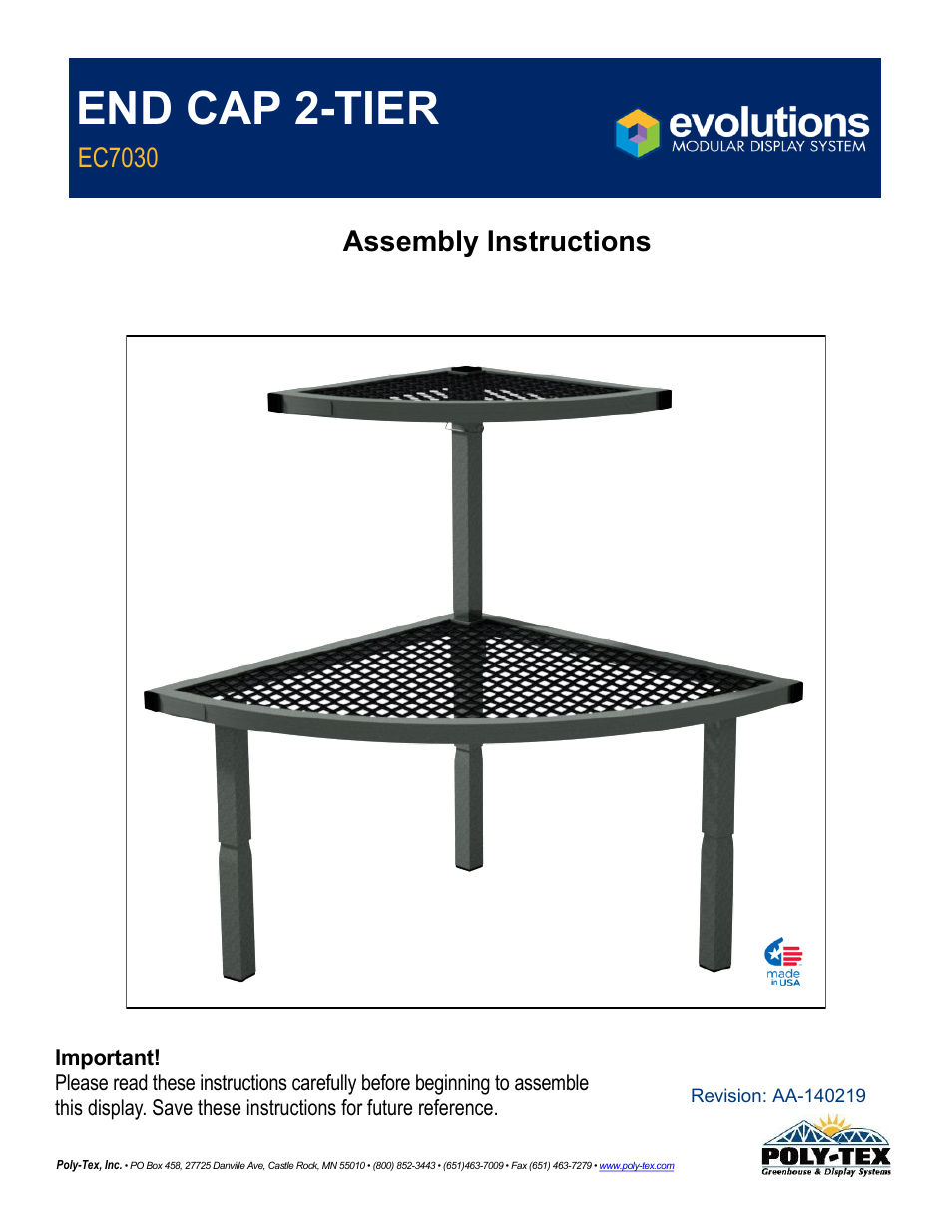 Poly-Tex EC7030 User Manual | 8 pages