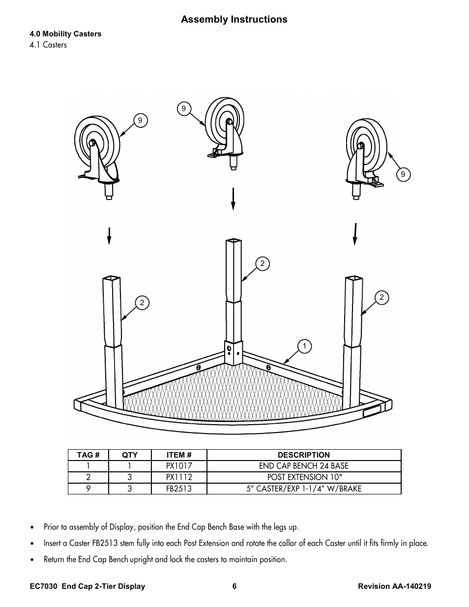 Assembly instructions | Poly-Tex EC7030 User Manual | Page 6 / 8