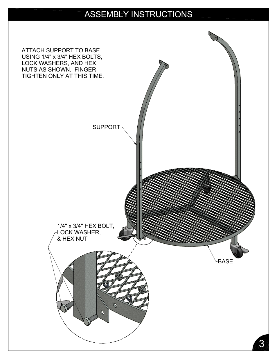 Assembly instructions | Poly-Tex BD3000 User Manual | Page 3 / 6