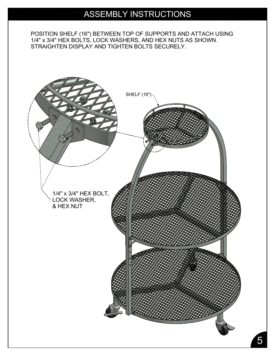 Assembly instructions | Poly-Tex BD3000 User Manual | Page 5 / 6