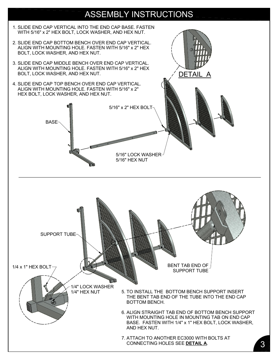 Assembly instructions 3, Detail a | Poly-Tex EC3000 User Manual | Page 3 / 4