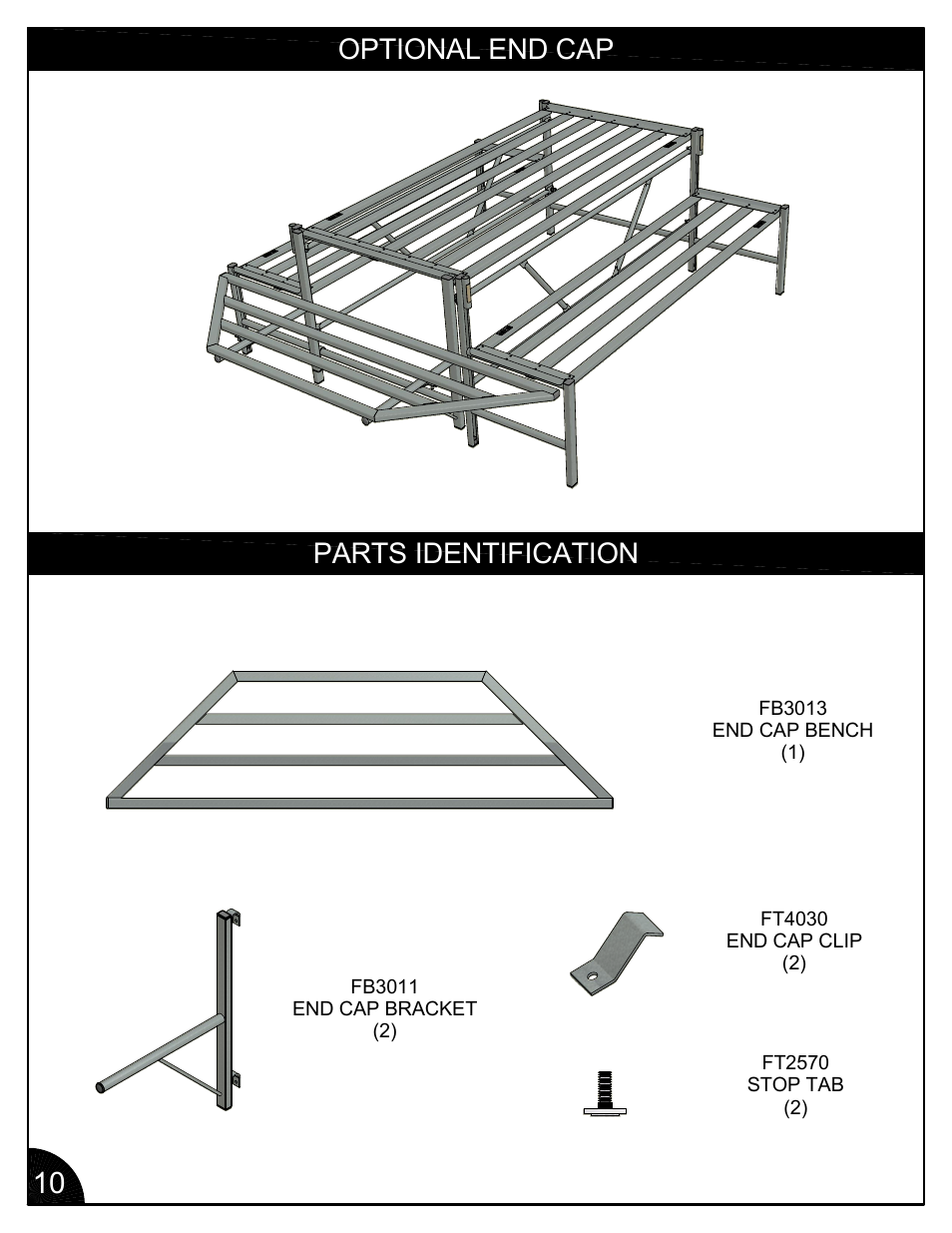 Optional end cap parts identification | Poly-Tex FB3003 User Manual | Page 10 / 12