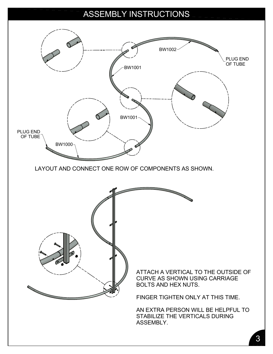 Assembly instructions 3 | Poly-Tex BW3000 User Manual | Page 3 / 8