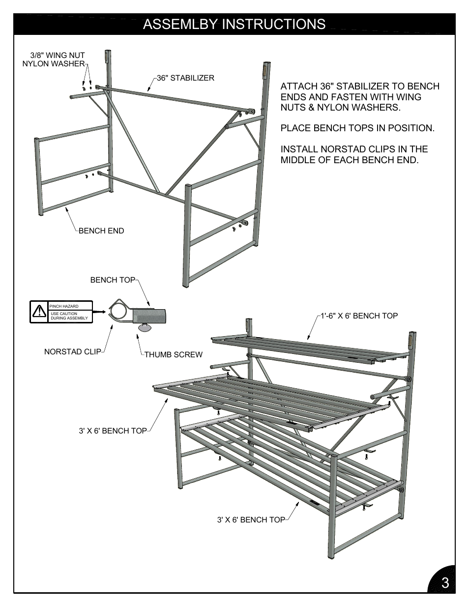 Assemlby instructions | Poly-Tex FB3001 User Manual | Page 3 / 14