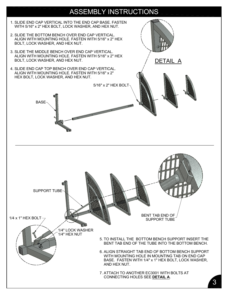 Assembly instructions 3, Detail a | Poly-Tex EC3001 User Manual | Page 3 / 4