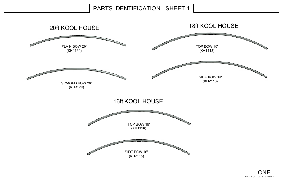 Parts identification - sheet 1 one | Poly-Tex KOOL HOUSE User Manual | Page 3 / 16