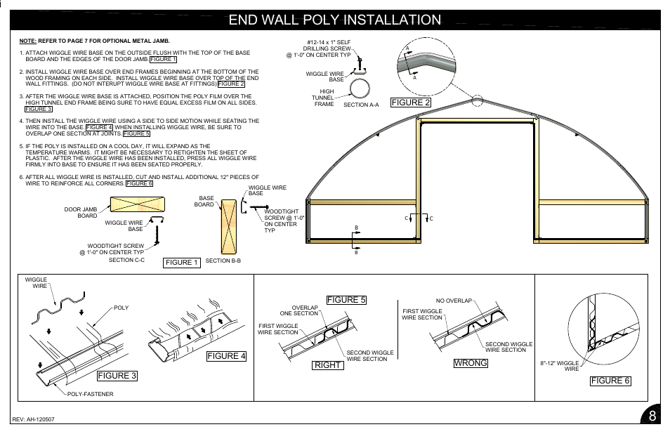 End wall poly installation 8, Figure 6, Figure 2 figure 5 right wrong | Figure 4 figure 3, Figure 2 figure 1 | Poly-Tex FieldPro Gothic User Manual | Page 11 / 18
