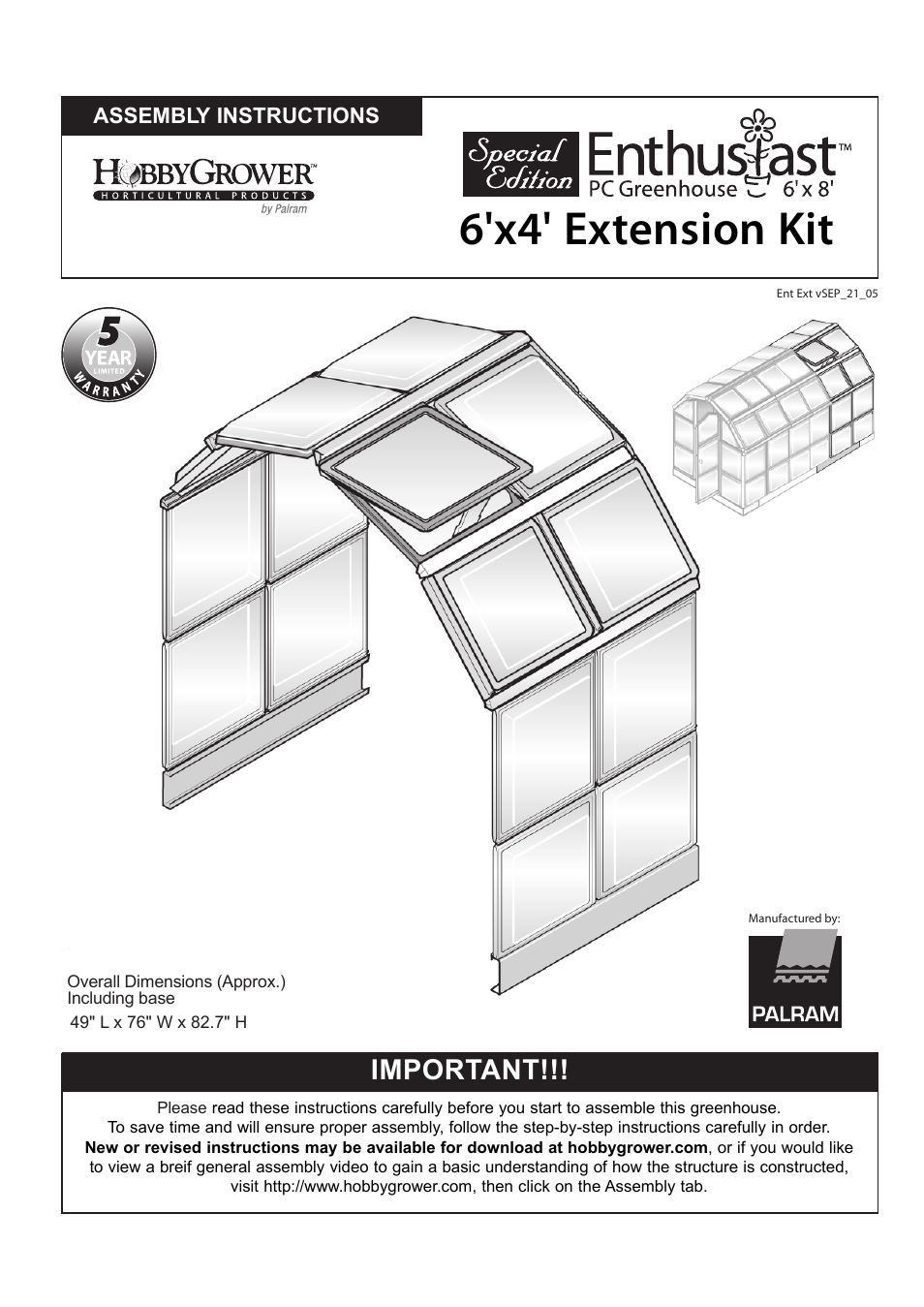 Poly-Tex Enthusiast 6x4 Extension Kit User Manual | 6 pages