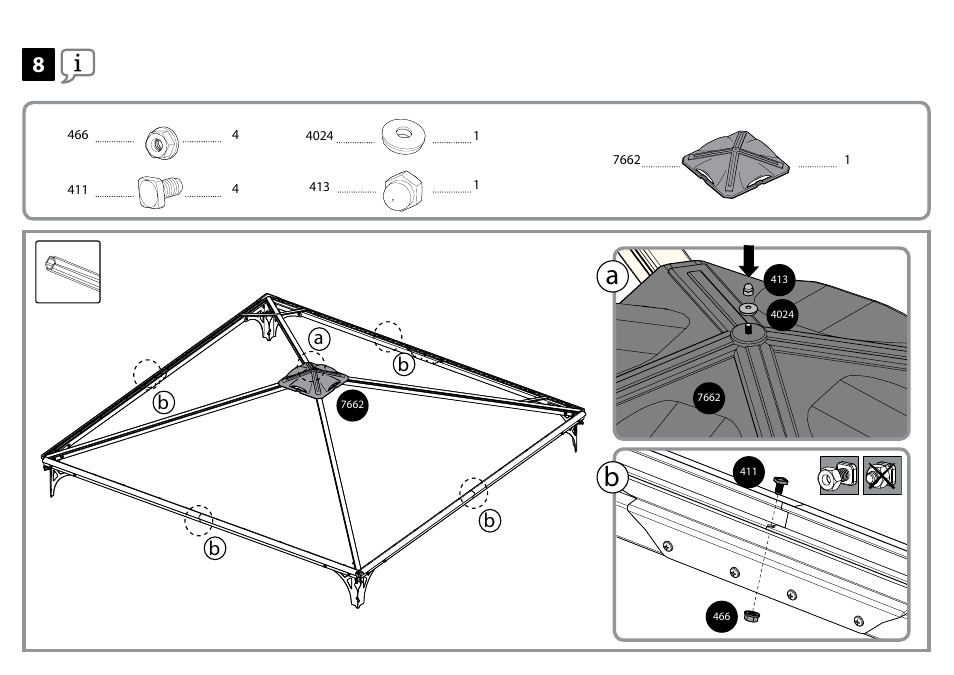 Ab b b b | Poly-Tex Palermo - Gazebo 3600 User Manual | Page 15 / 29