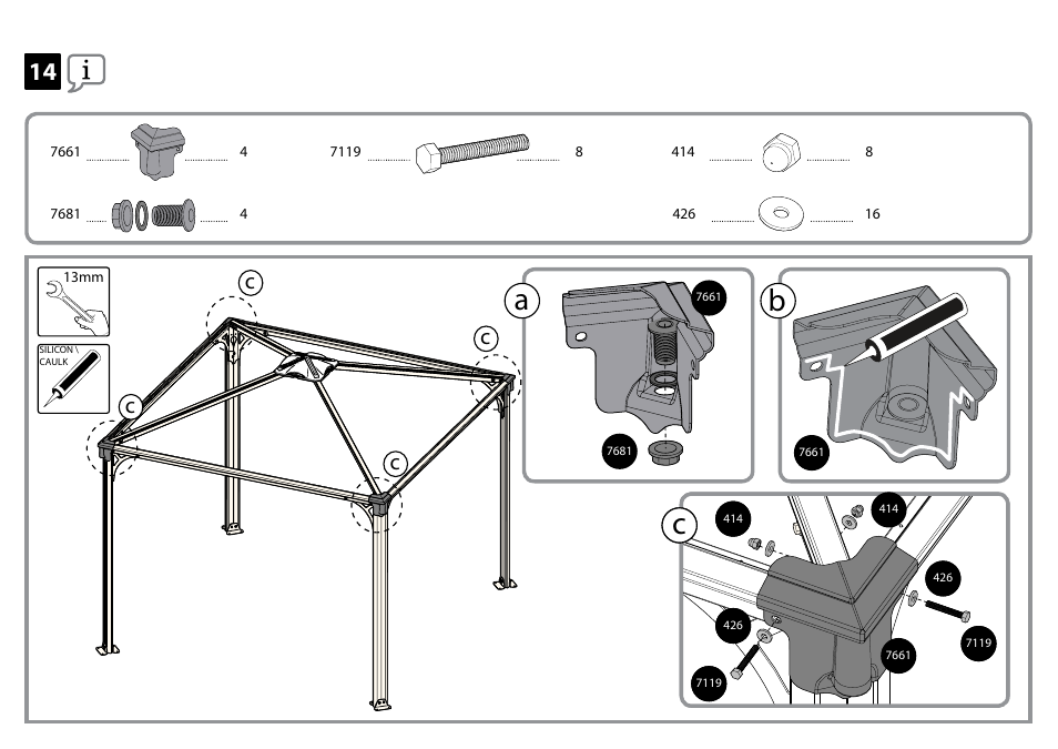 Ac b a | Poly-Tex Palermo - Gazebo 3600 User Manual | Page 21 / 29