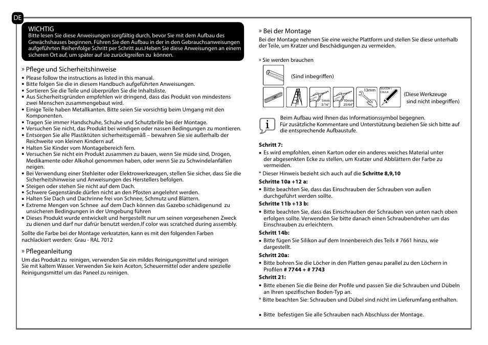 Poly-Tex Palermo - Gazebo 3600 User Manual | Page 5 / 29