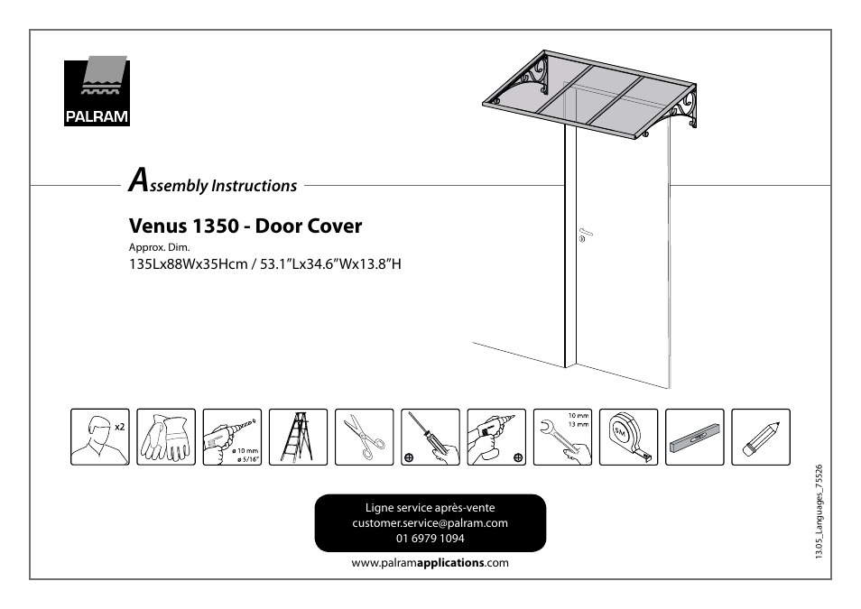 Poly-Tex Venus 1350 - Door Cover User Manual | 7 pages