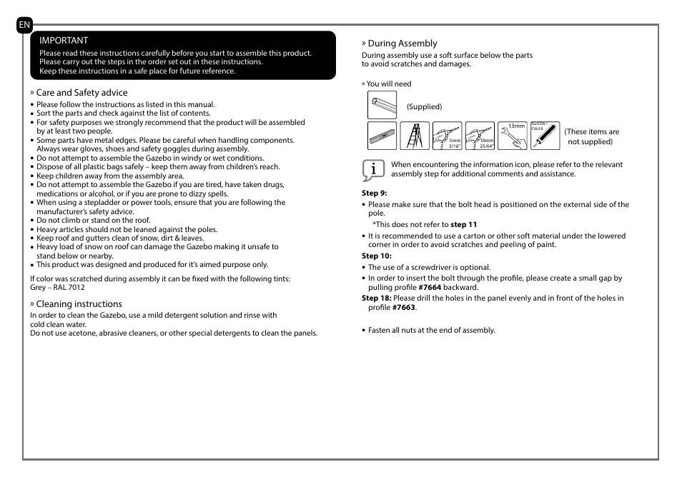 Poly-Tex Palermo - Gazebo 3000 User Manual | Page 2 / 30