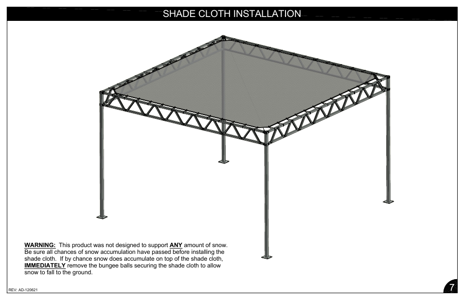 Shade cloth installation | Poly-Tex W-TRUSS shade structure system User Manual | Page 10 / 11