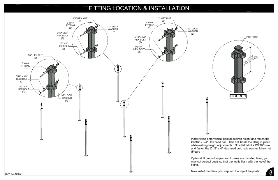 Fitting location & installation, Ab c d figure 1 | Poly-Tex W-TRUSS shade structure system User Manual | Page 6 / 11