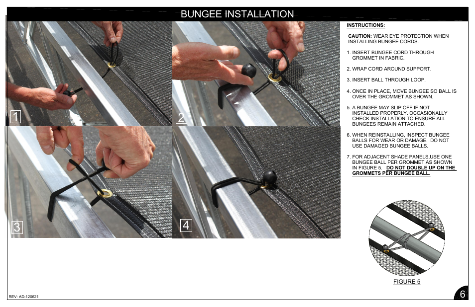 Bungee installation | Poly-Tex W-TRUSS shade structure system User Manual | Page 9 / 11