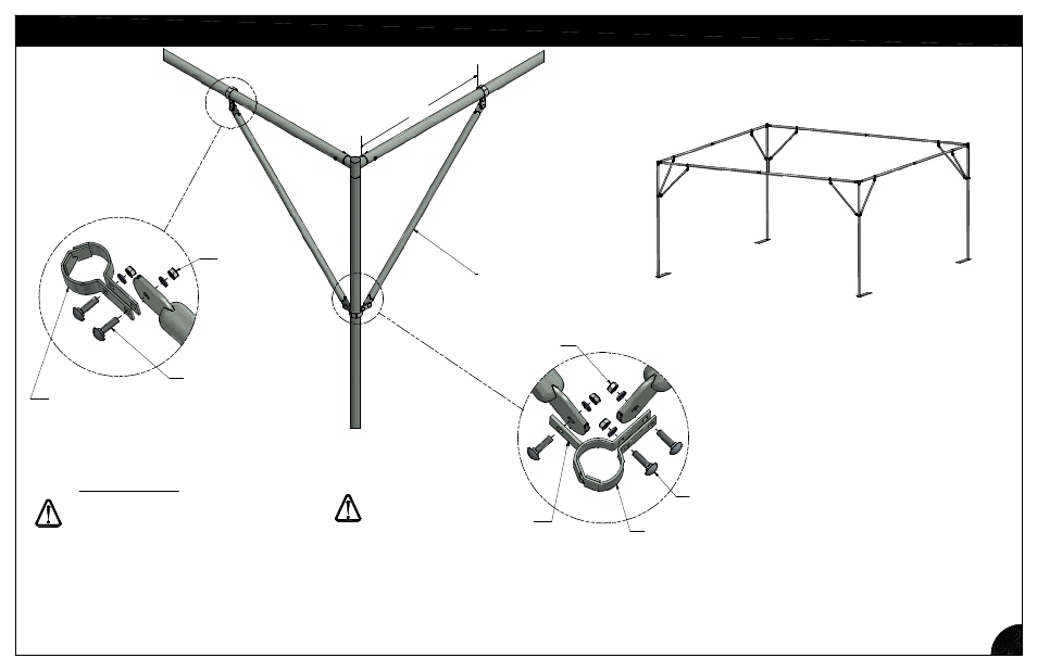 Corner diagonal brace | Poly-Tex SUN SHADOW shade structure system User Manual | Page 6 / 11