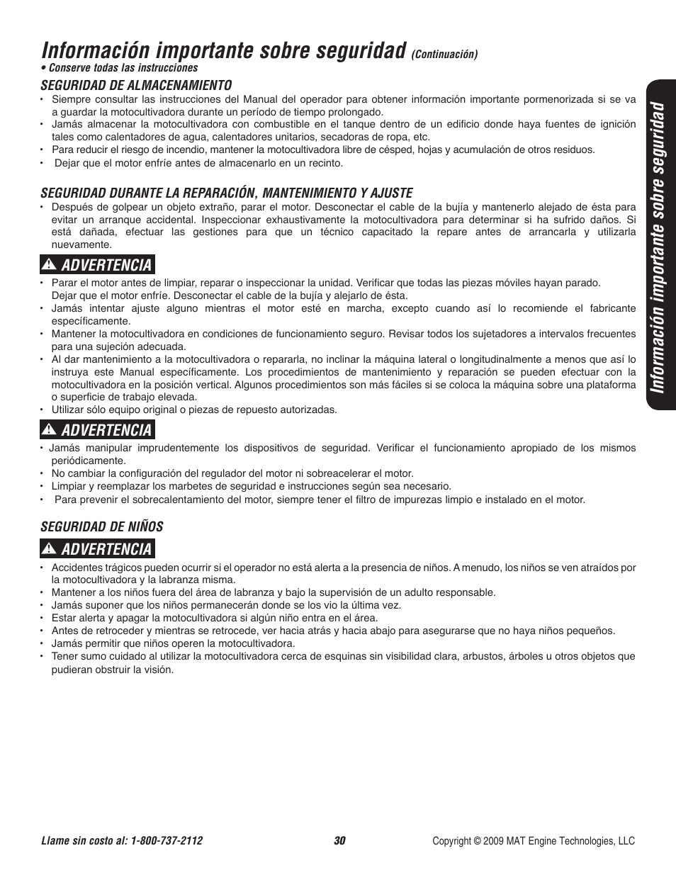 Información importante sobre seguridad, Advertencia | Powermate P-RTT-196MD User Manual | Page 31 / 52