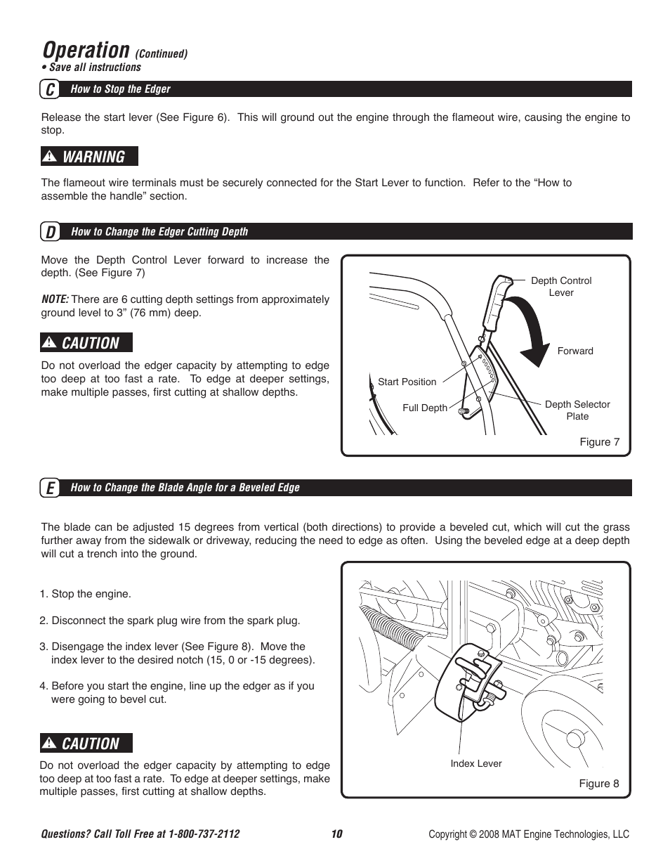 Operation, Warning caution caution | Powermate P-WLE-1639 User Manual | Page 11 / 44