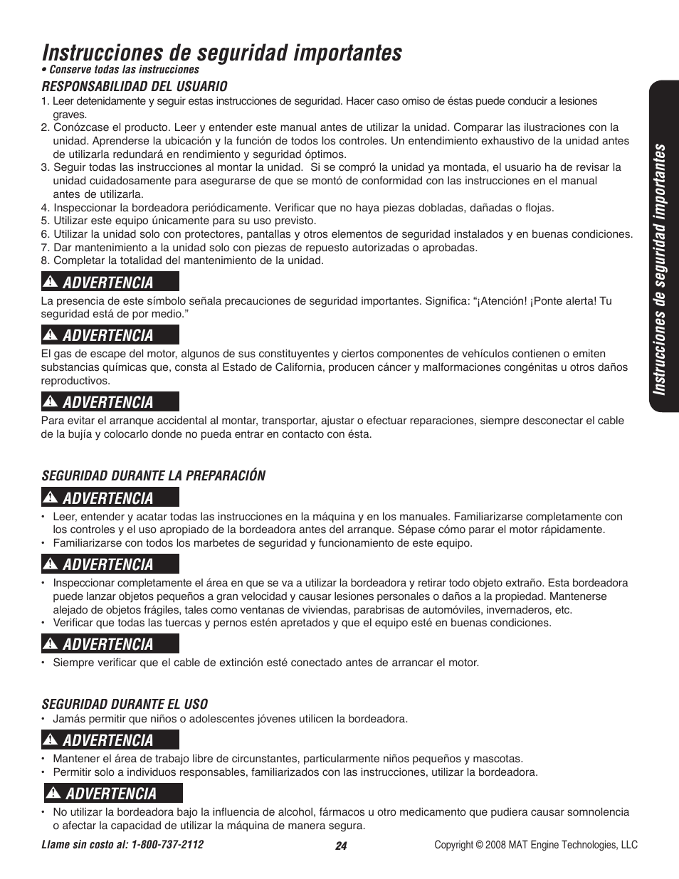 Instrucciones de seguridad importantes, Advertencia | Powermate P-WLE-1639 User Manual | Page 25 / 44