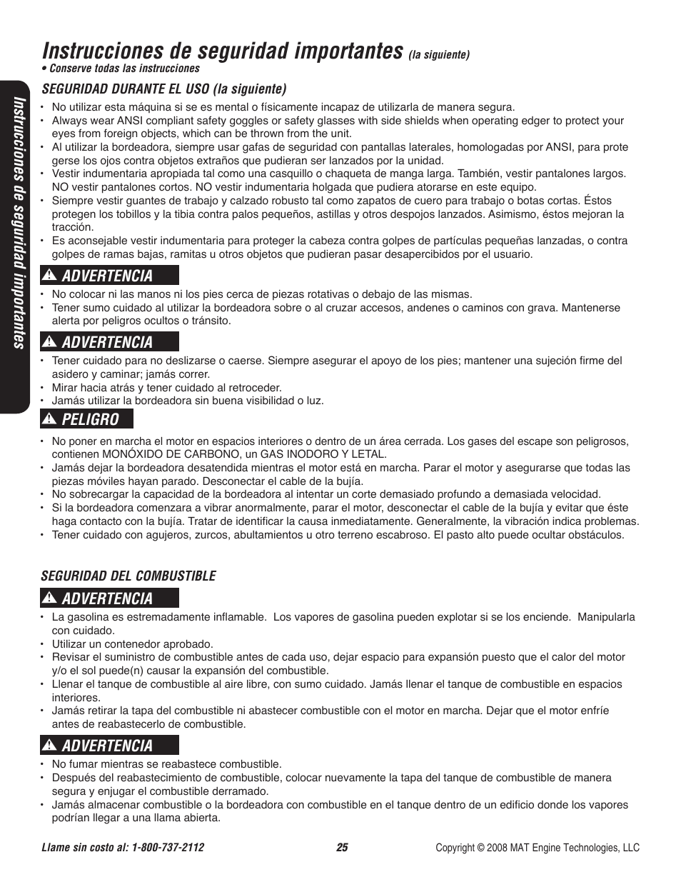 Instrucciones de seguridad importantes, Advertencia, Peligro | Powermate P-WLE-1639 User Manual | Page 26 / 44