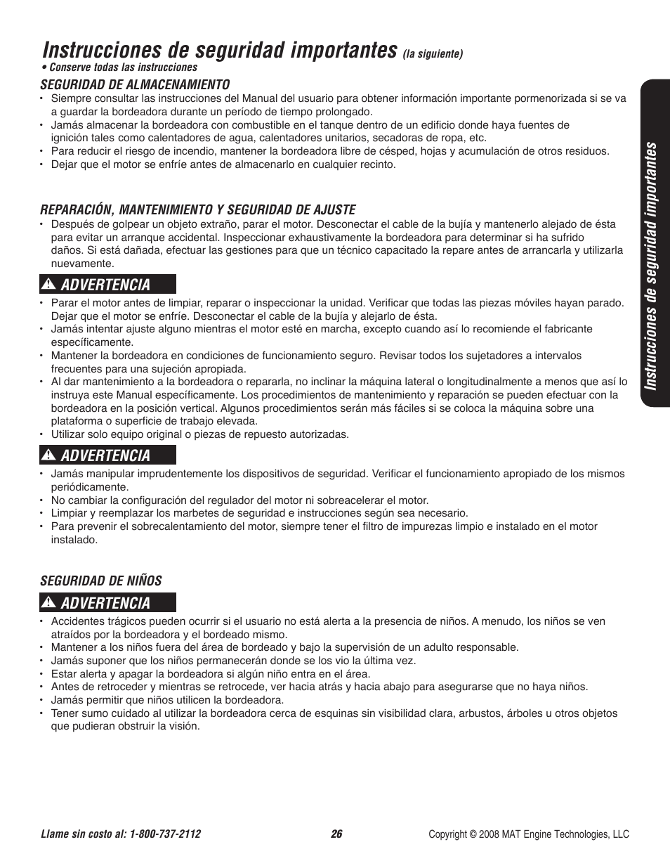 Instrucciones de seguridad importantes, Advertencia | Powermate P-WLE-1639 User Manual | Page 27 / 44