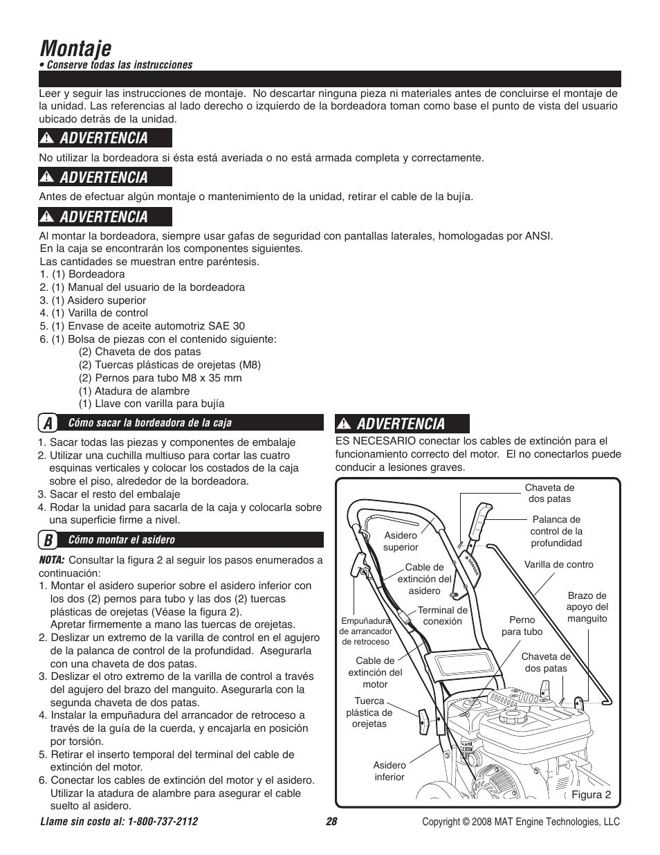 Montaje, Advertencia | Powermate P-WLE-1639 User Manual | Page 29 / 44