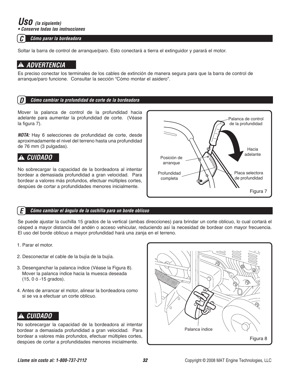 Cuidado, Advertencia | Powermate P-WLE-1639 User Manual | Page 33 / 44