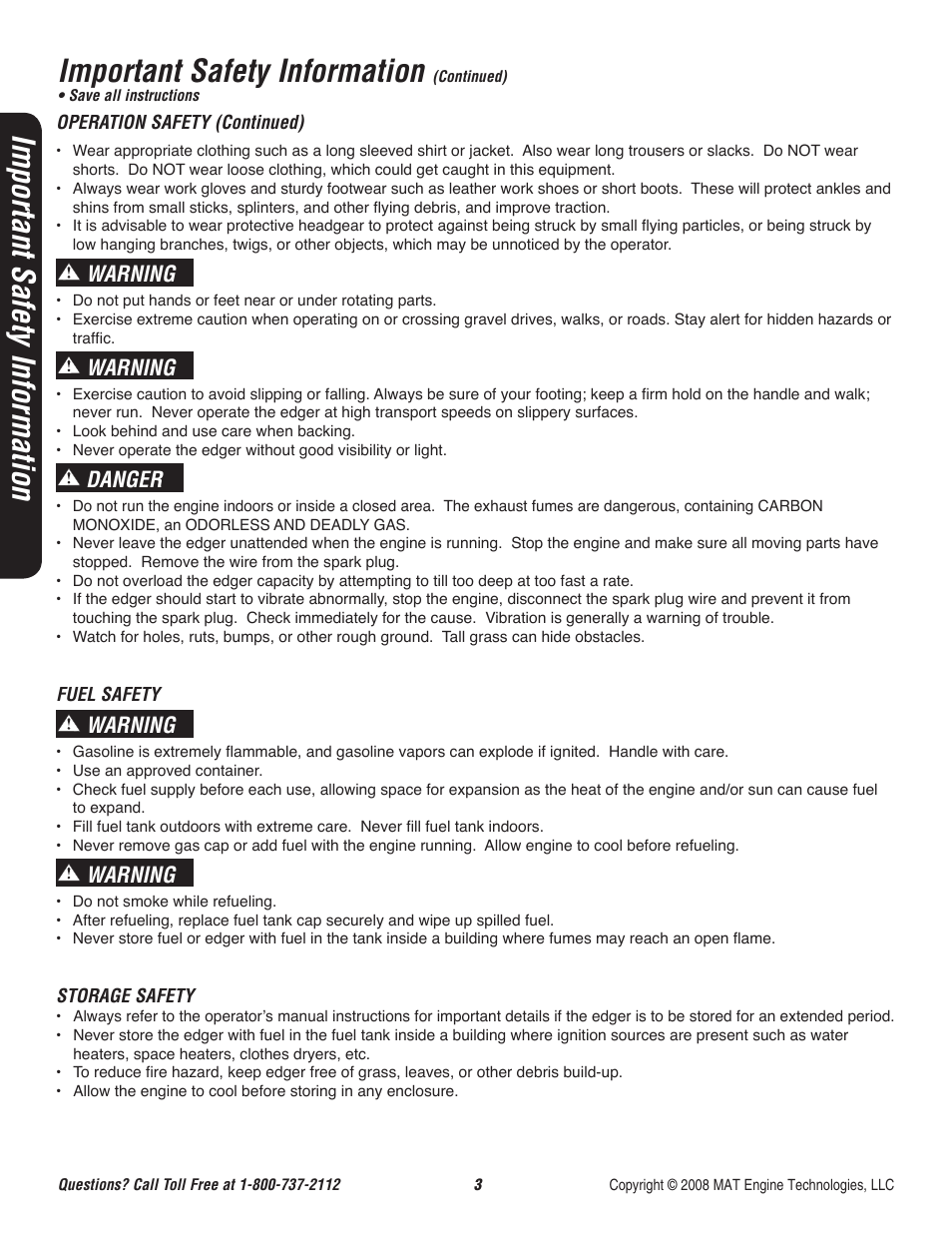 Important safety information, Warning, Danger | Powermate P-WLE-1639 User Manual | Page 4 / 44