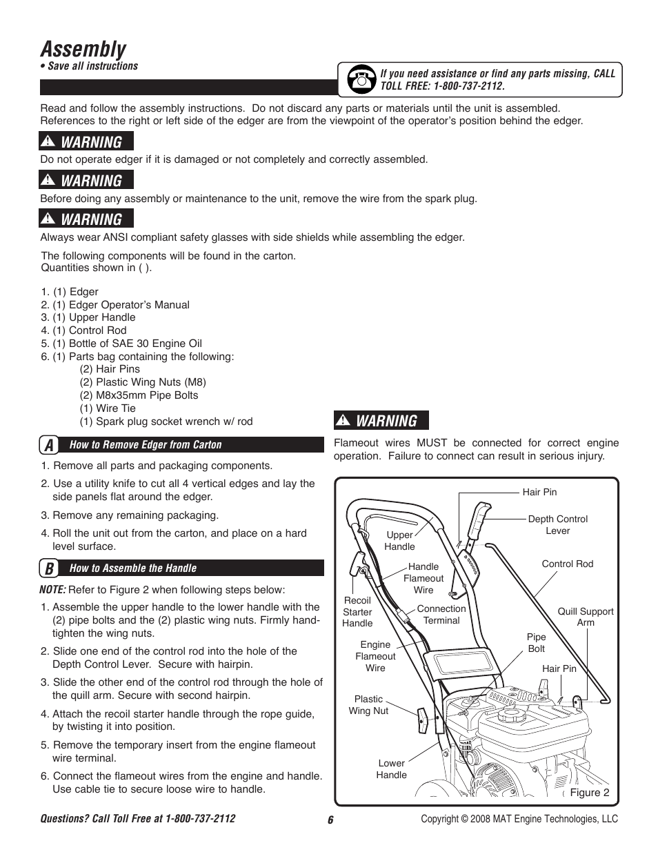 Assembly, Warning, Warning danger warning | Powermate P-WLE-1639 User Manual | Page 7 / 44