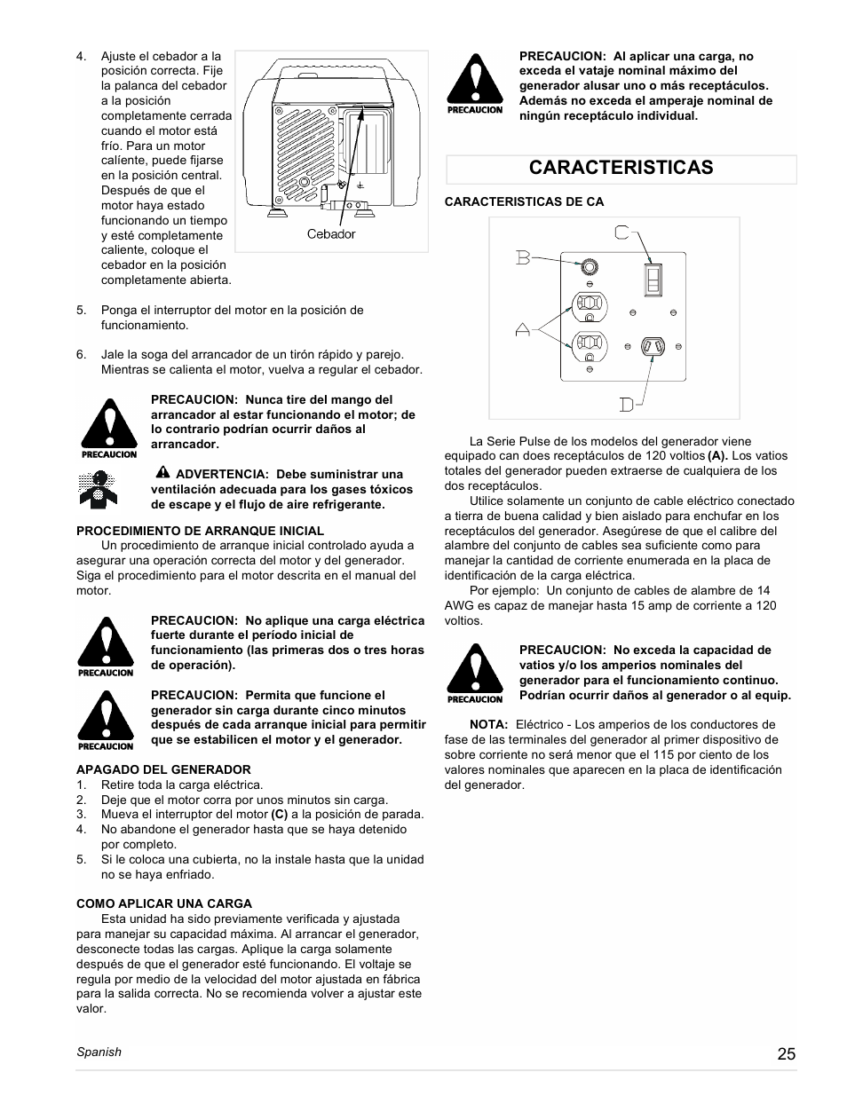 Caracteristicas | Powermate PC0401852 User Manual | Page 25 / 36