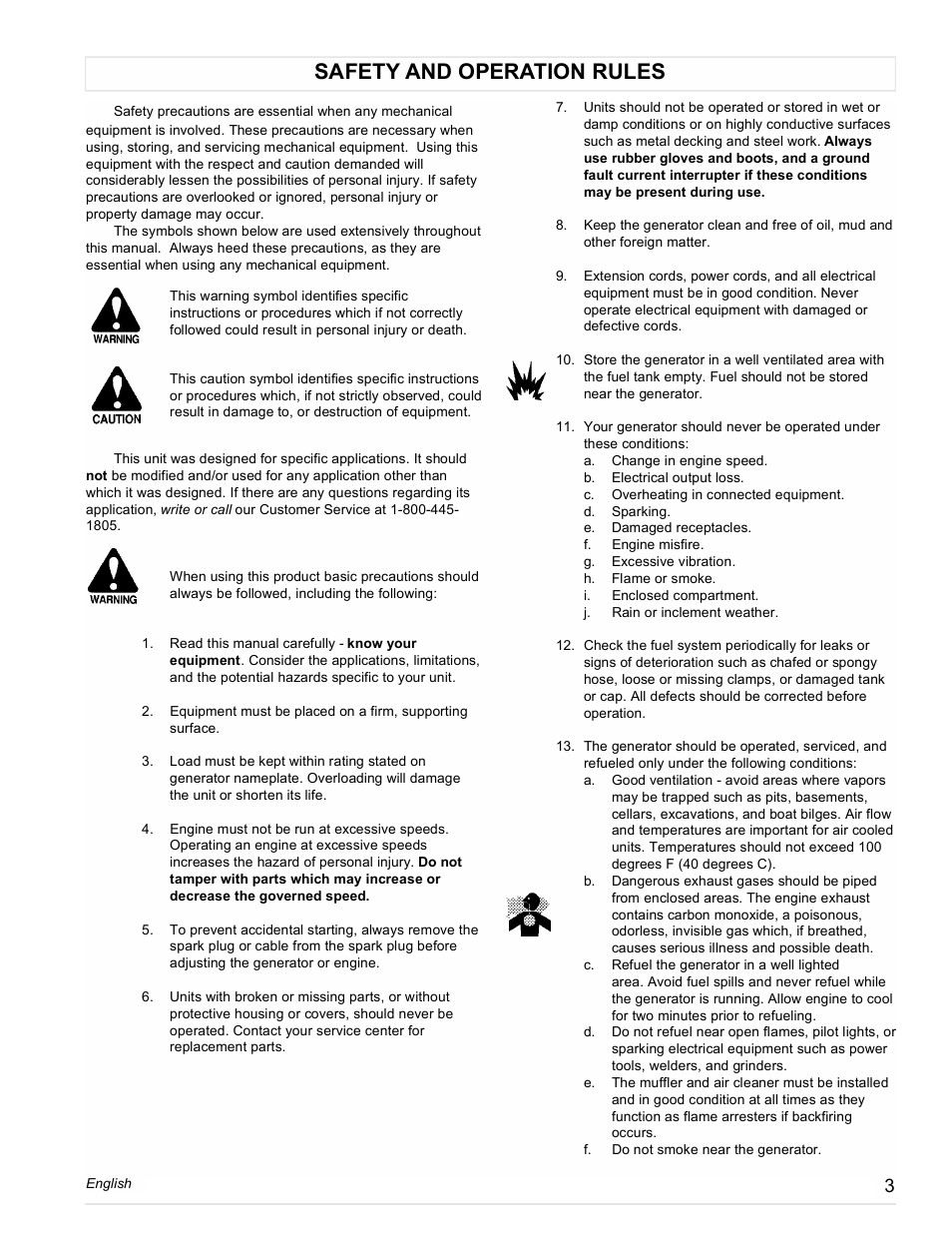 Safety and operation rules | Powermate PC0401852 User Manual | Page 3 / 36