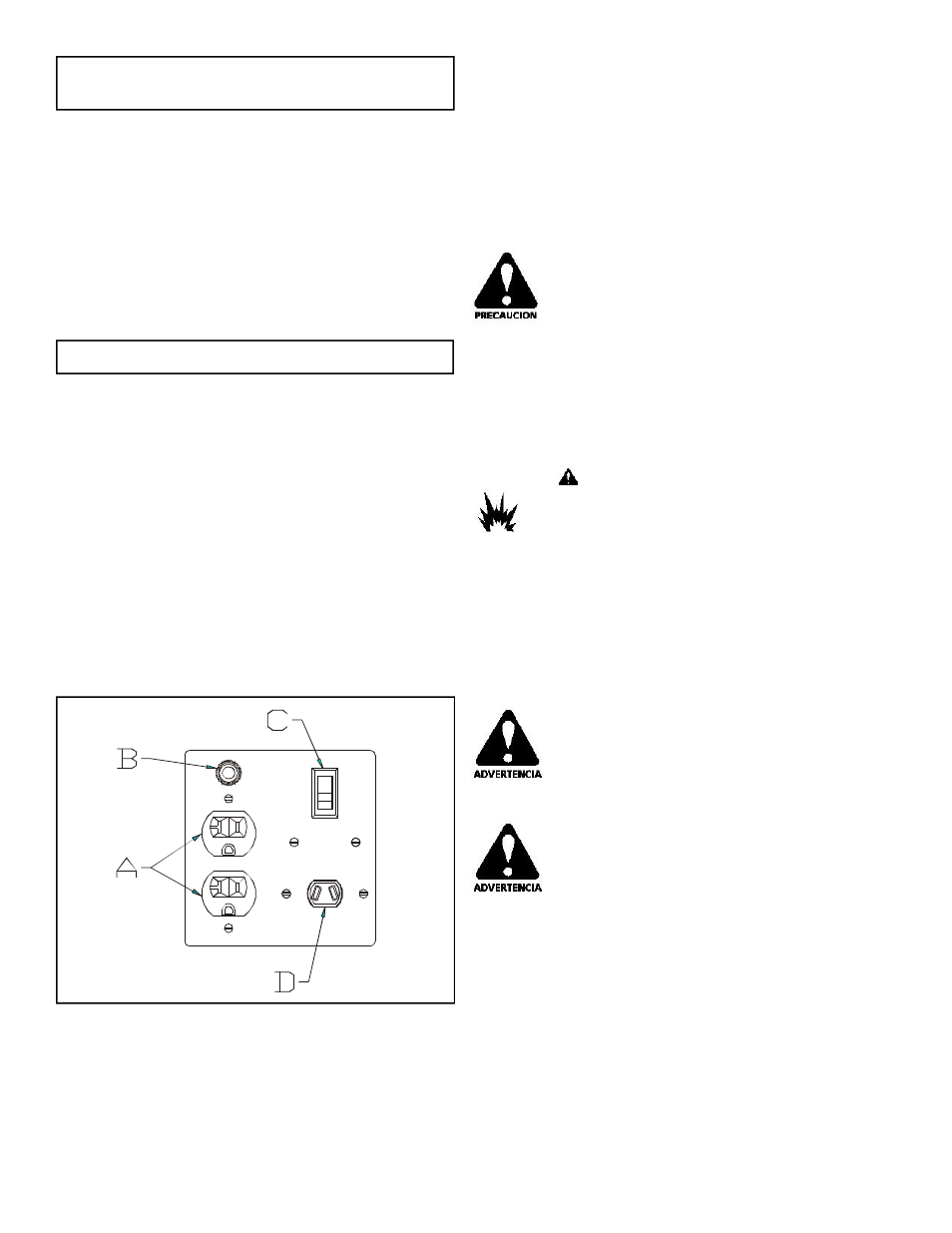 Placa lateral, Caracteristicas principales del generador | Powermate PC0401855 User Manual | Page 6 / 12
