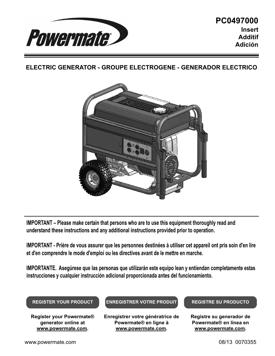 Powermate PC0497000 User Manual | 12 pages