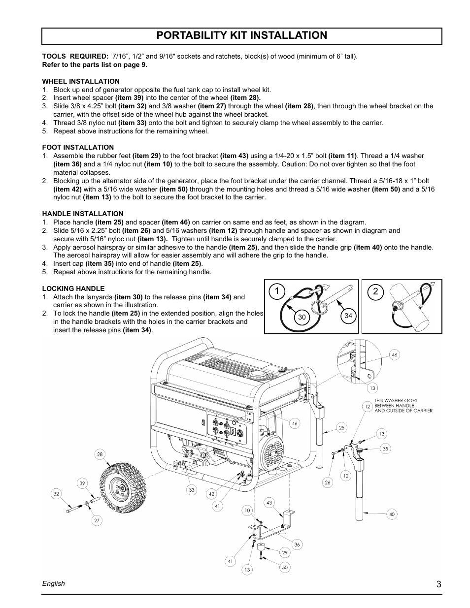 Portability kit installation | Powermate PC0497000 User Manual | Page 3 / 12