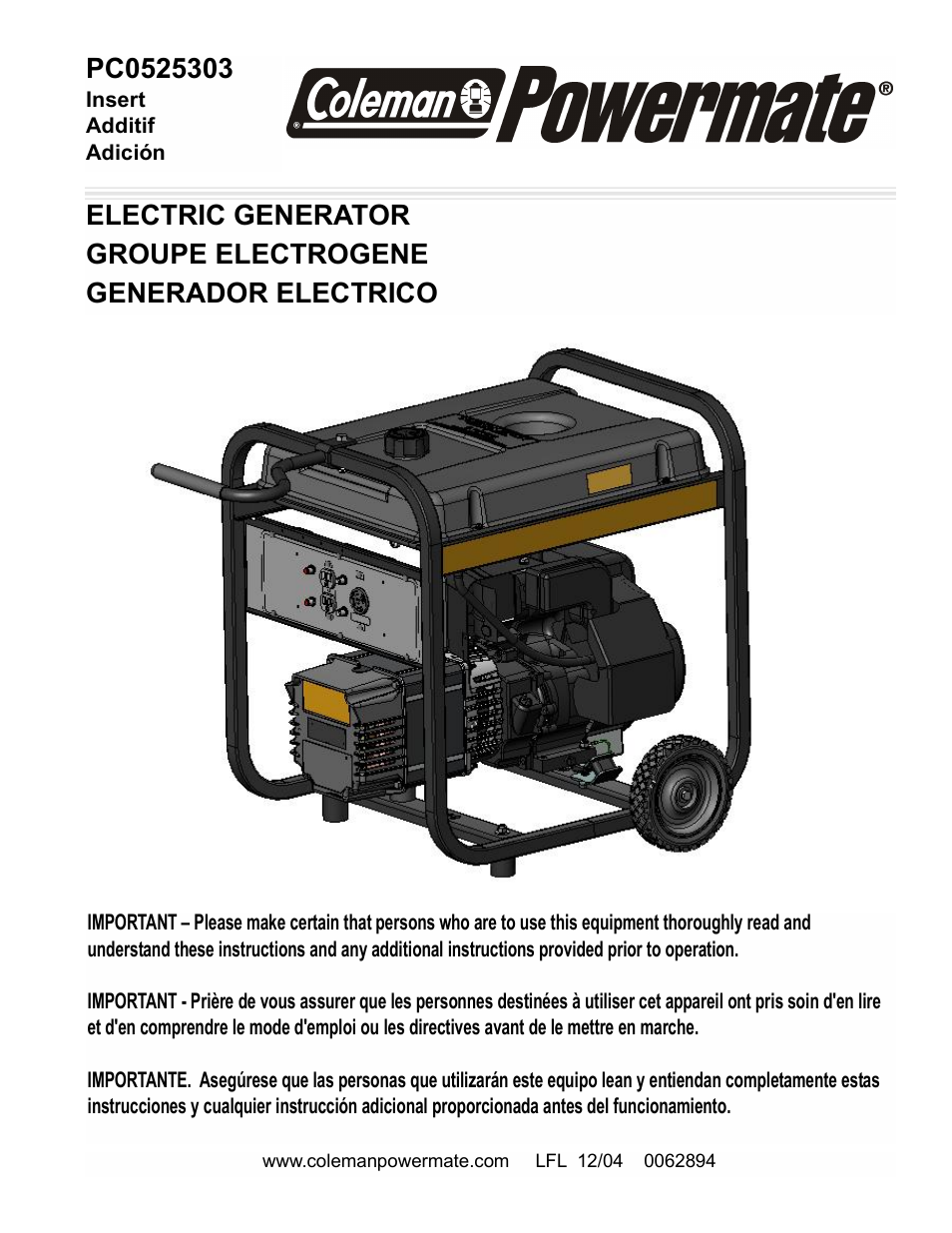 Powermate PC0525303 User Manual | 8 pages