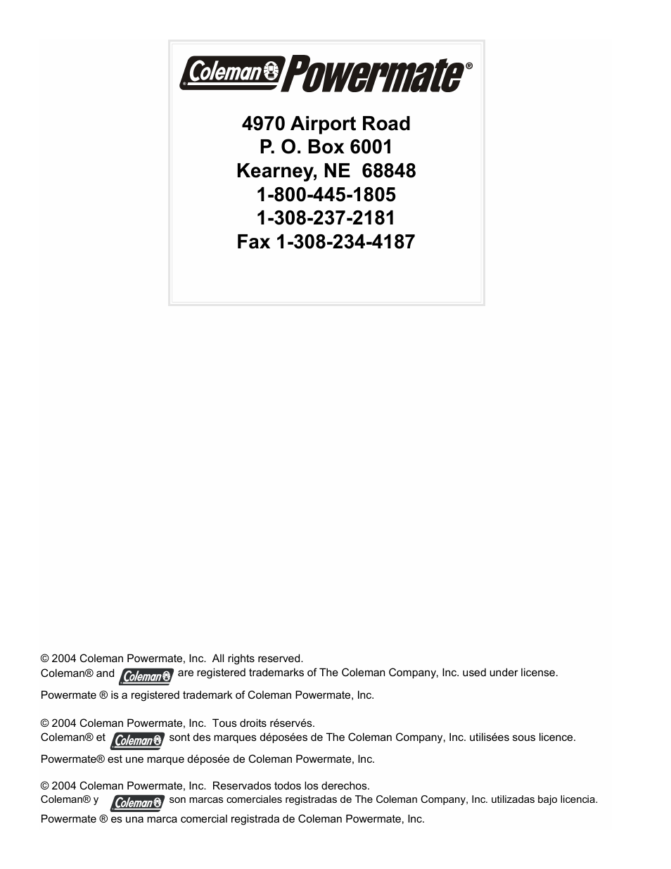 Powermate PC0525303 User Manual | Page 8 / 8