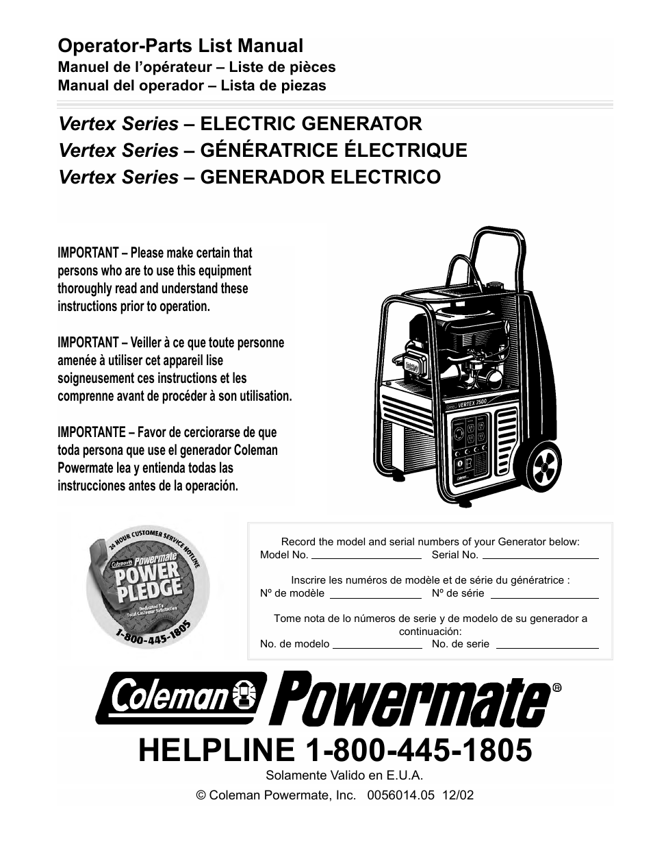 Powermate PM0558023.01 User Manual | 42 pages