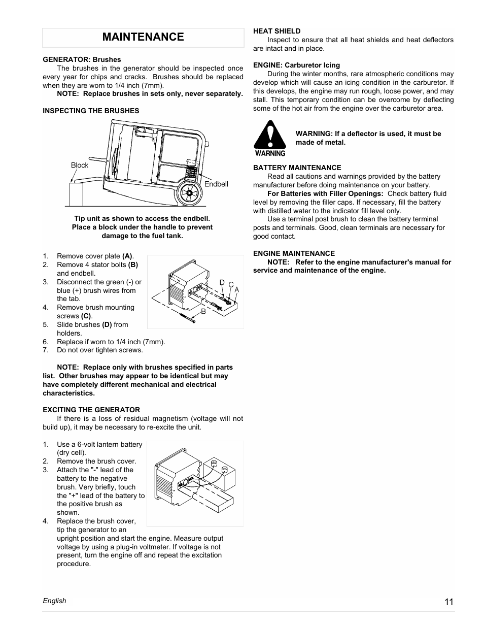 Maintenance | Powermate PM0558023.01 User Manual | Page 11 / 42