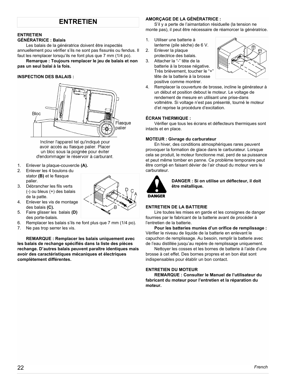 Entretien | Powermate PM0558023.01 User Manual | Page 22 / 42