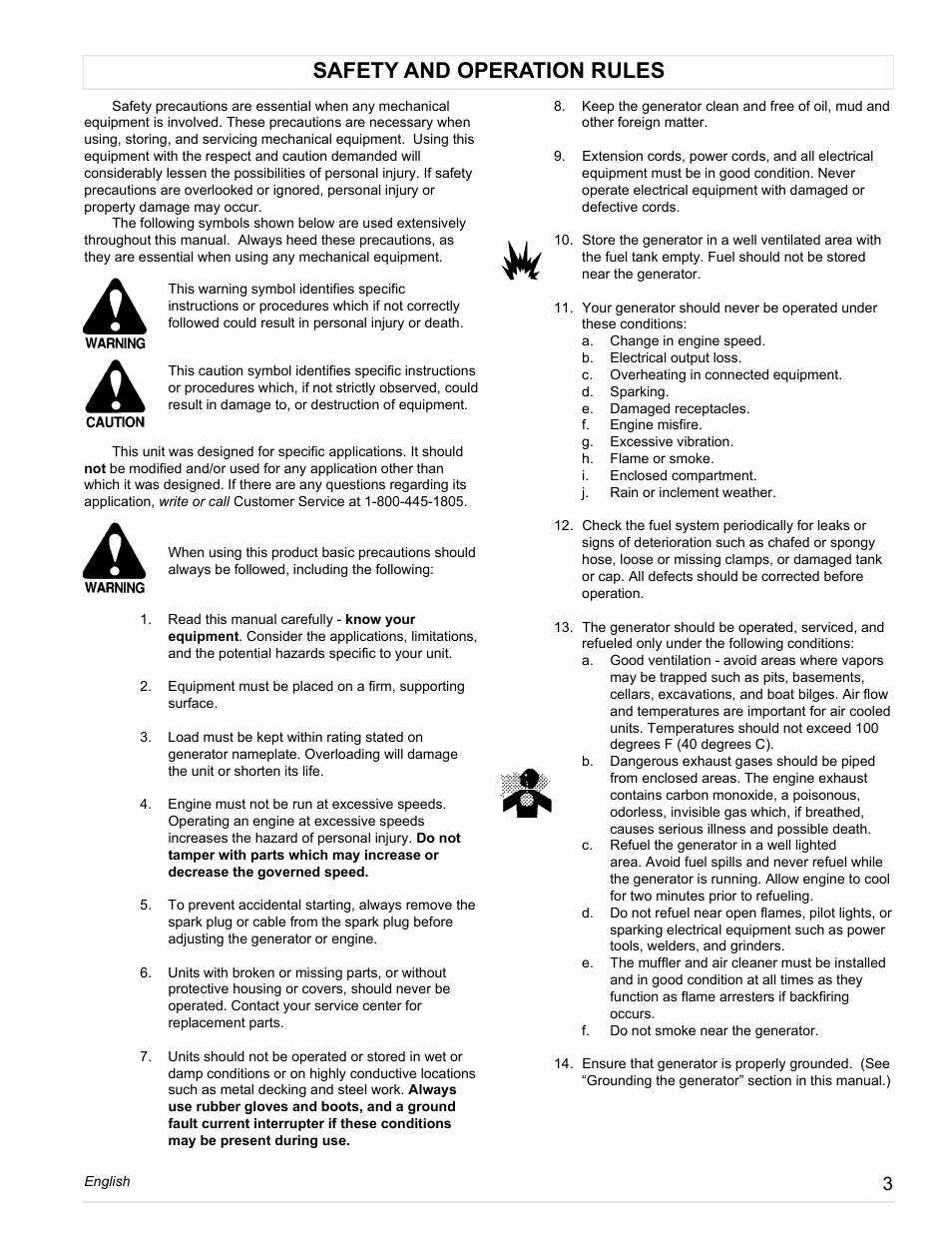 Safety and operation rules | Powermate PM0558023.01 User Manual | Page 3 / 42