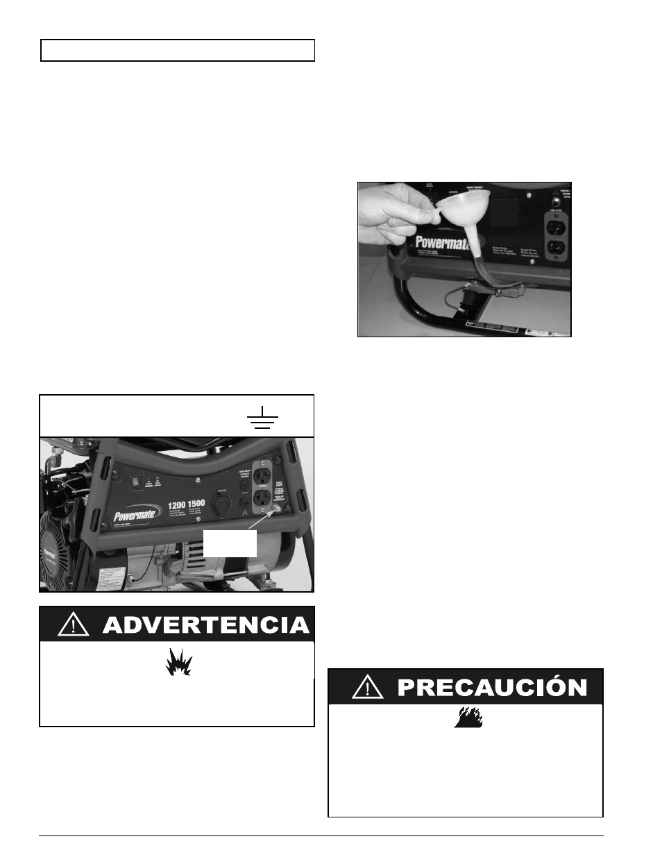 Antes de la, Antes de la operacion operacion | Powermate PM0101207 User Manual | Page 26 / 36
