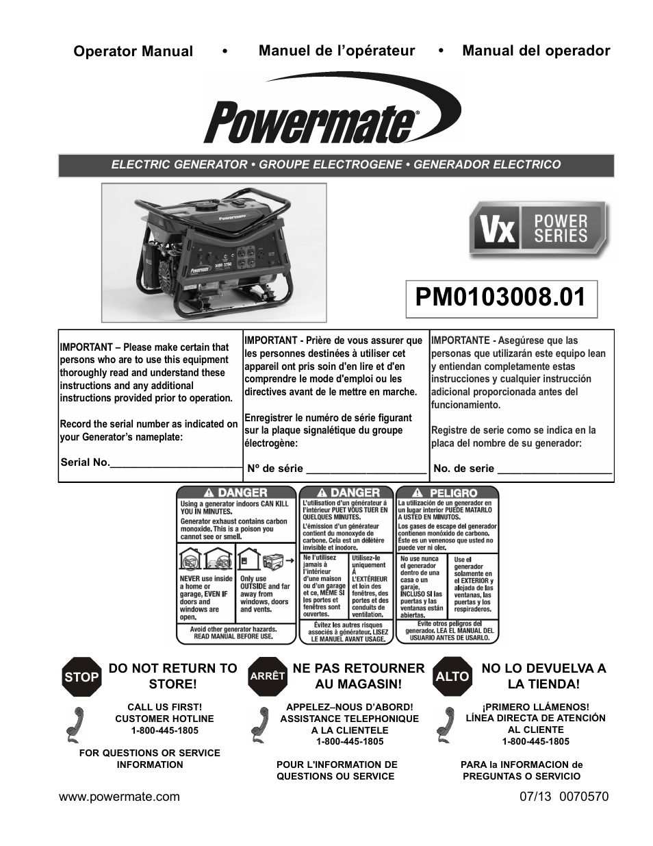Powermate PM0103008.01 User Manual | 44 pages
