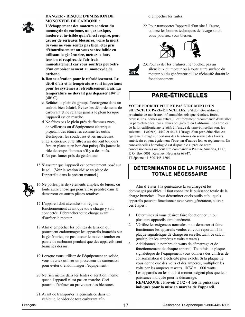 Pare-étincelles | Powermate PM0103008.01 User Manual | Page 17 / 44