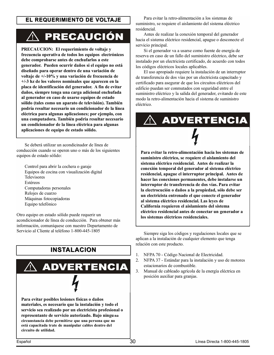 Instalacion | Powermate PM0103008.01 User Manual | Page 30 / 44