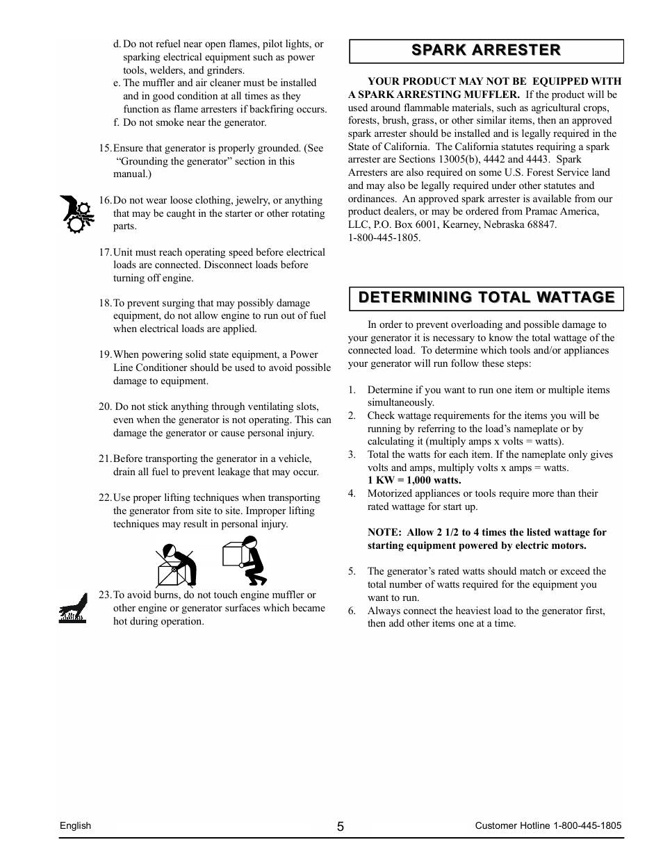 Spark arrester | Powermate PM0103008.01 User Manual | Page 5 / 44