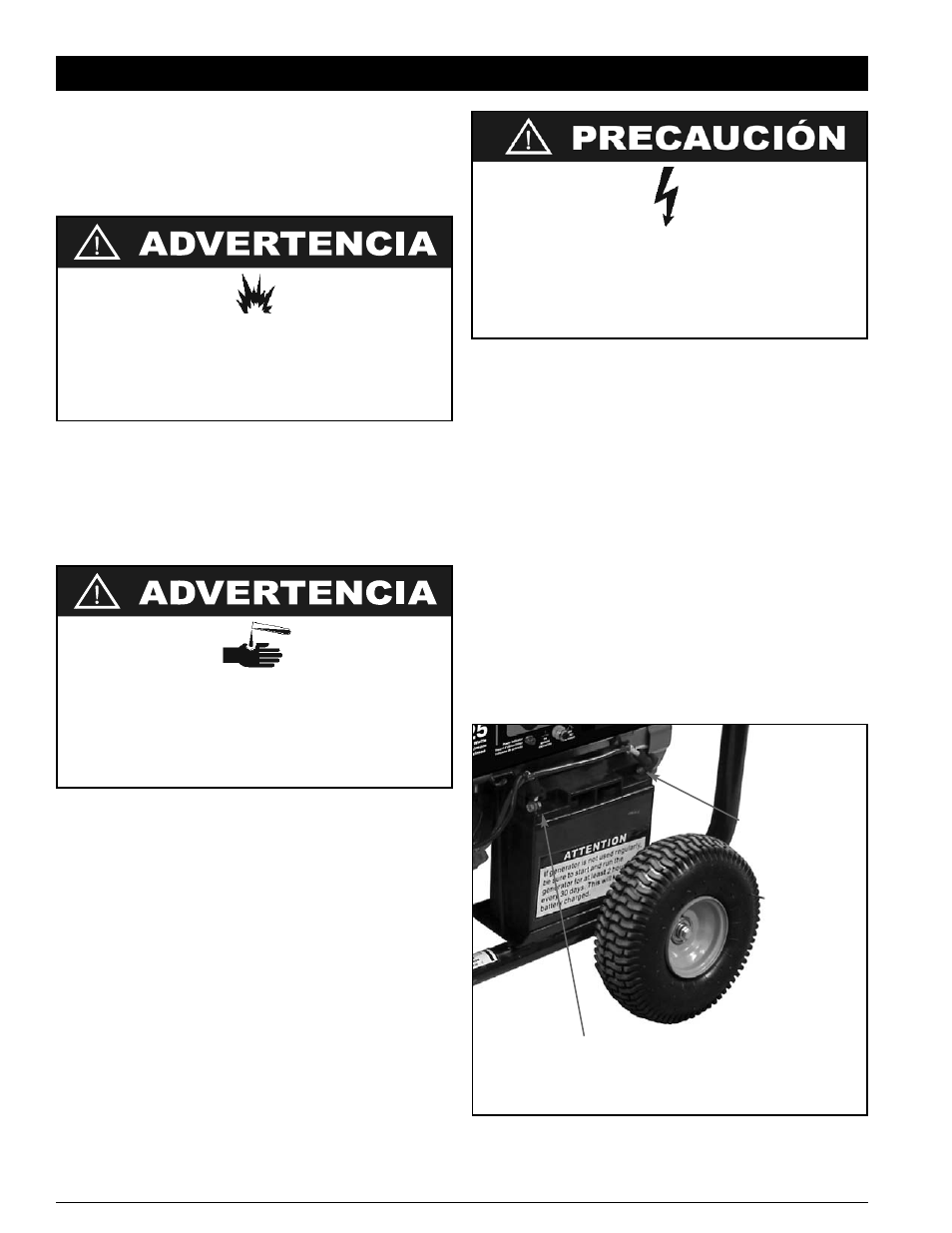 Arranque eléctrico | Powermate PM0106500.02 User Manual | Page 36 / 48