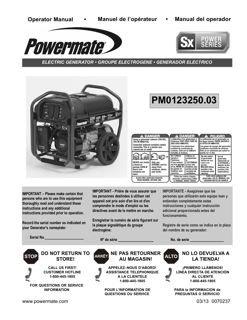 Powermate PM0123250.03 User Manual | 40 pages
