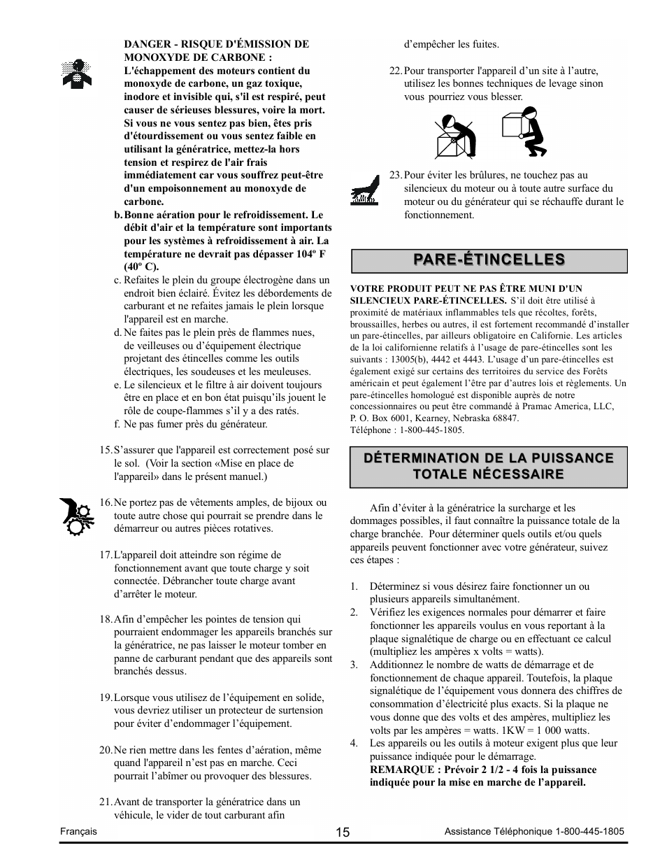 Pare-étincelles | Powermate PM0123250.03 User Manual | Page 15 / 40